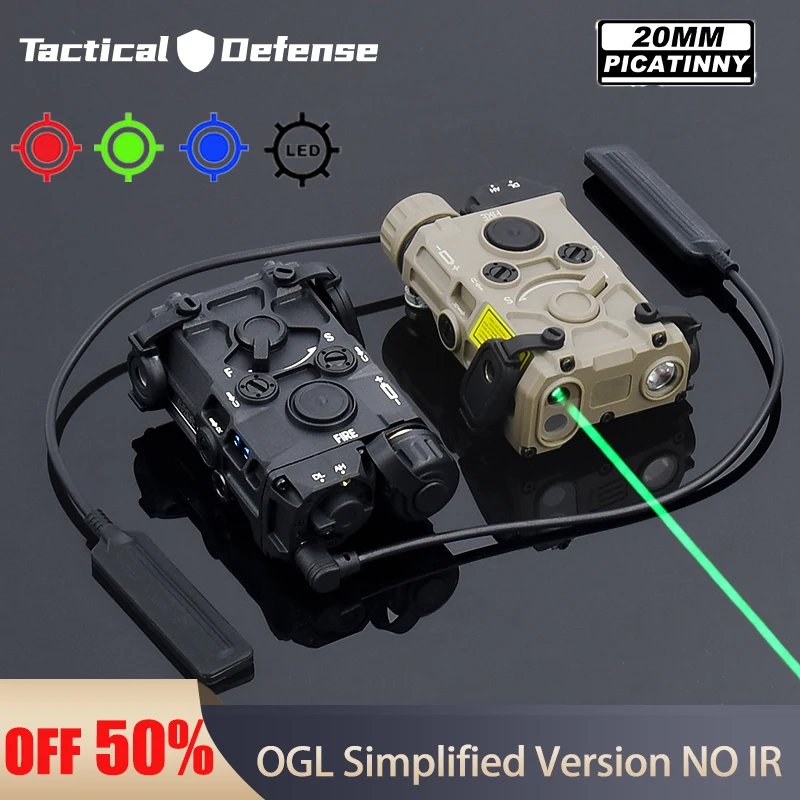 Tactics OGL Red Green Blue Laser Simplified Version Nylon Indicator Aiming White Light Strobe Airsoft Hunting Weapon Scout Lamp