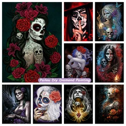 5d Sugar Skull Girl Diamond Painting Art Day Of The Dead Gothic Mexican Queen Catrina Tehuana Mosaic Cross Stitch Home Decor
