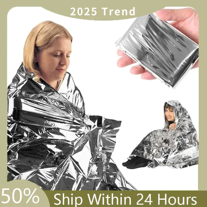

A35F New Emergency Blanket Outdoor Survival Rescue Thermal Blanket Hypothermia Windproof Multi-Use Explore Camping