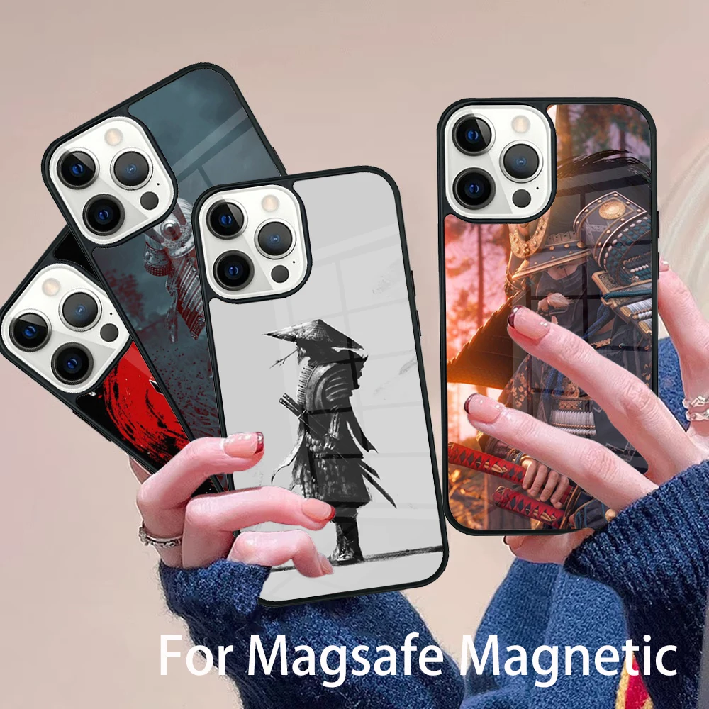 

Bushido Samurai Phone Case Magesafe Magnetic Wireless Charge Cover For IPhone 16 11 12 13 14 15 Pro Max Plus Mini