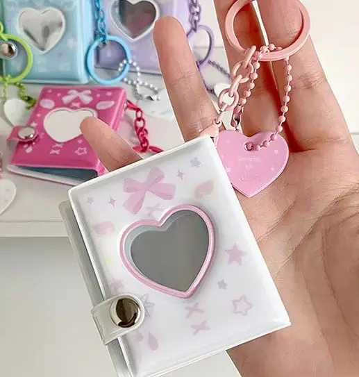 

Portable Mini Pockets Key Chain Jewelry Photos Holder Photo Albums For Photos Cards Small Album Book Card Holder