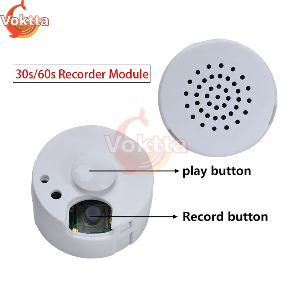 

30s/60s Plush Toy Voice Message Recording Box Electronic Module Speaker Record/Play Dual Button DIY Toy Recorder Equipment