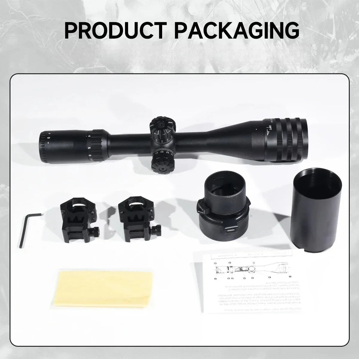 Tactical 4-16x44 AOE Scope Adjustable Green Red Illuminated Reticle Optic Sight Outdoors Shooting Rifle Scope 11mm/20mm Mount view 6
