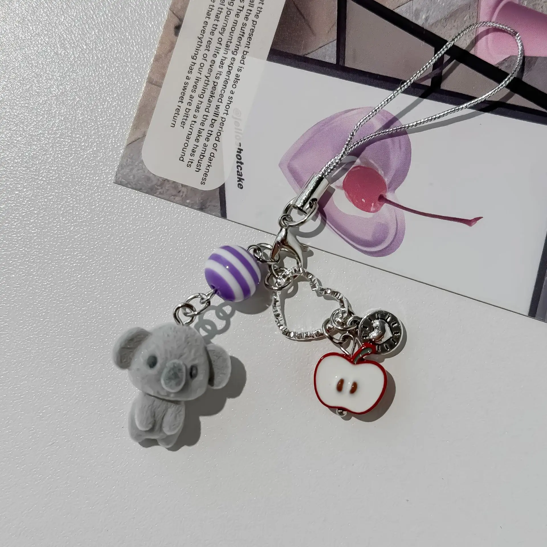 

Koala Kawaii Keychain Lanyard For iPhone Case Phone Strap Student Schoolbag Decoration Pendant Anti-Lost Hanging Accessory