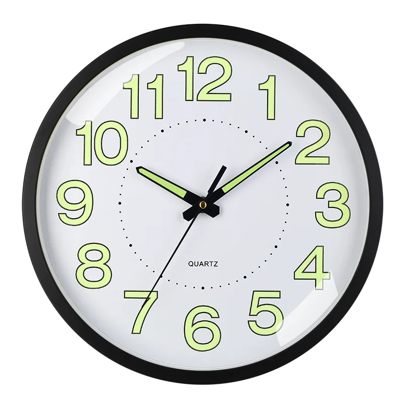 

12inch Luminous Wall Clock Non-Ticking Silent Quartz Clock Energy-Absorbing Glow in The Dark Wall Time Clock for Bedroom Office