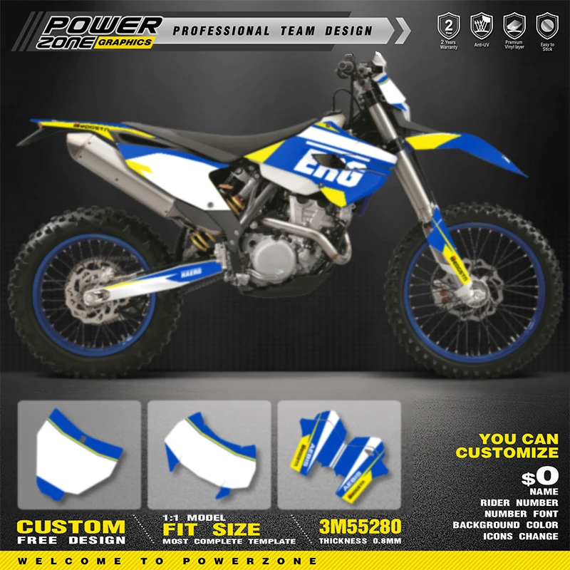 

PowerZone Custom Team Graphics Backgrounds Decals Stickers Kit For HUSABERG 2013-2014 FE 390 450 570-TE250 300 -FX450-FS570 06