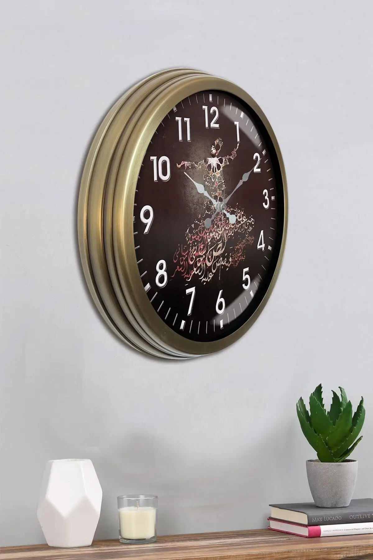 DOLBOVI wall clock 40 Cm Metal tumbled color religious model