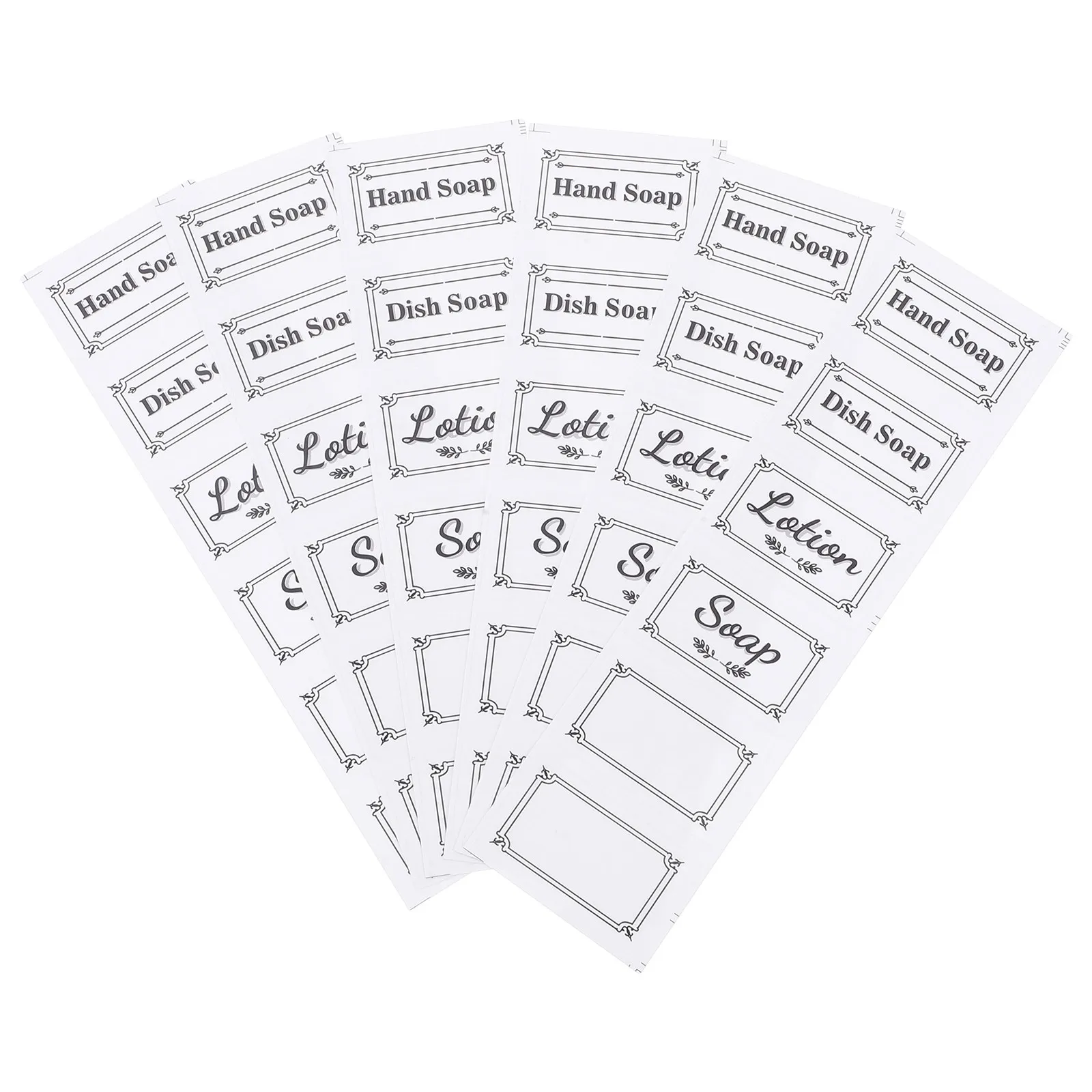 

6pcs Waterproof Labels Clear Bottle Stickers Removable Self-Adhesive For Glass Plastic Lotion Dispensers Bathroom Kitchen