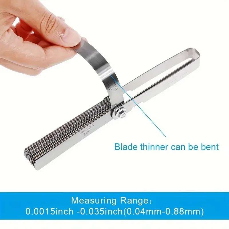 89A32 Feeler Gauge Portable Durable Various Specifications Arc Stainless Steel Feeler Gauge Gap Gauge Rangefinder 1pc