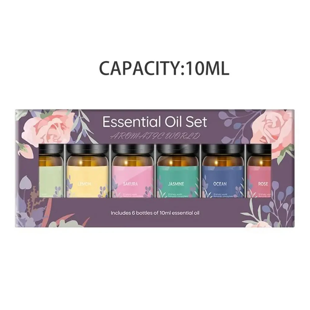 

New Ultimate Aromatherapy Experience 6 Piece Luxury Essential Oil Kit for Diffusers w/ Premium Scents (Lily/Jasmine/Lemon/Ocean