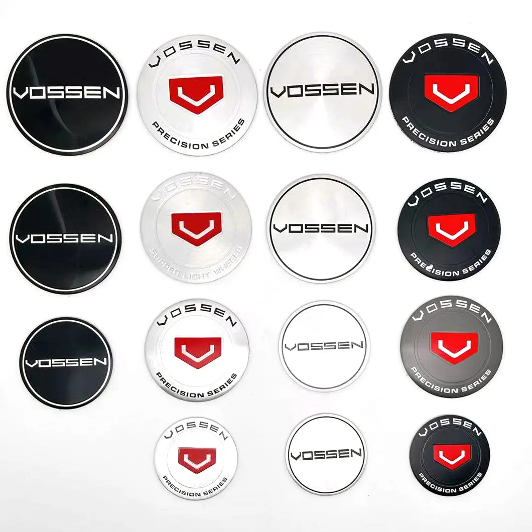 4PCS/Lot 62.5MM  60MM 56MM 50MM  45MMM VOSSEN  PRECISION SERIES  Car Wheel Center Hub Cap Sticker Car Badge Emblem Sticker