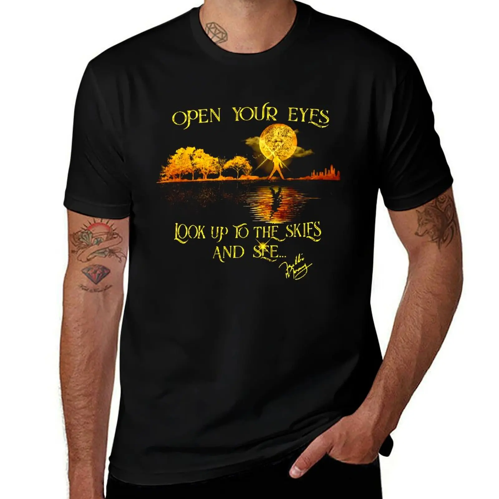 Freddie Mercury Open Your Eyes Look up to The Skies and See Signature Shirt T-Shirt shirts graphic Blouse shirts graphic tee men