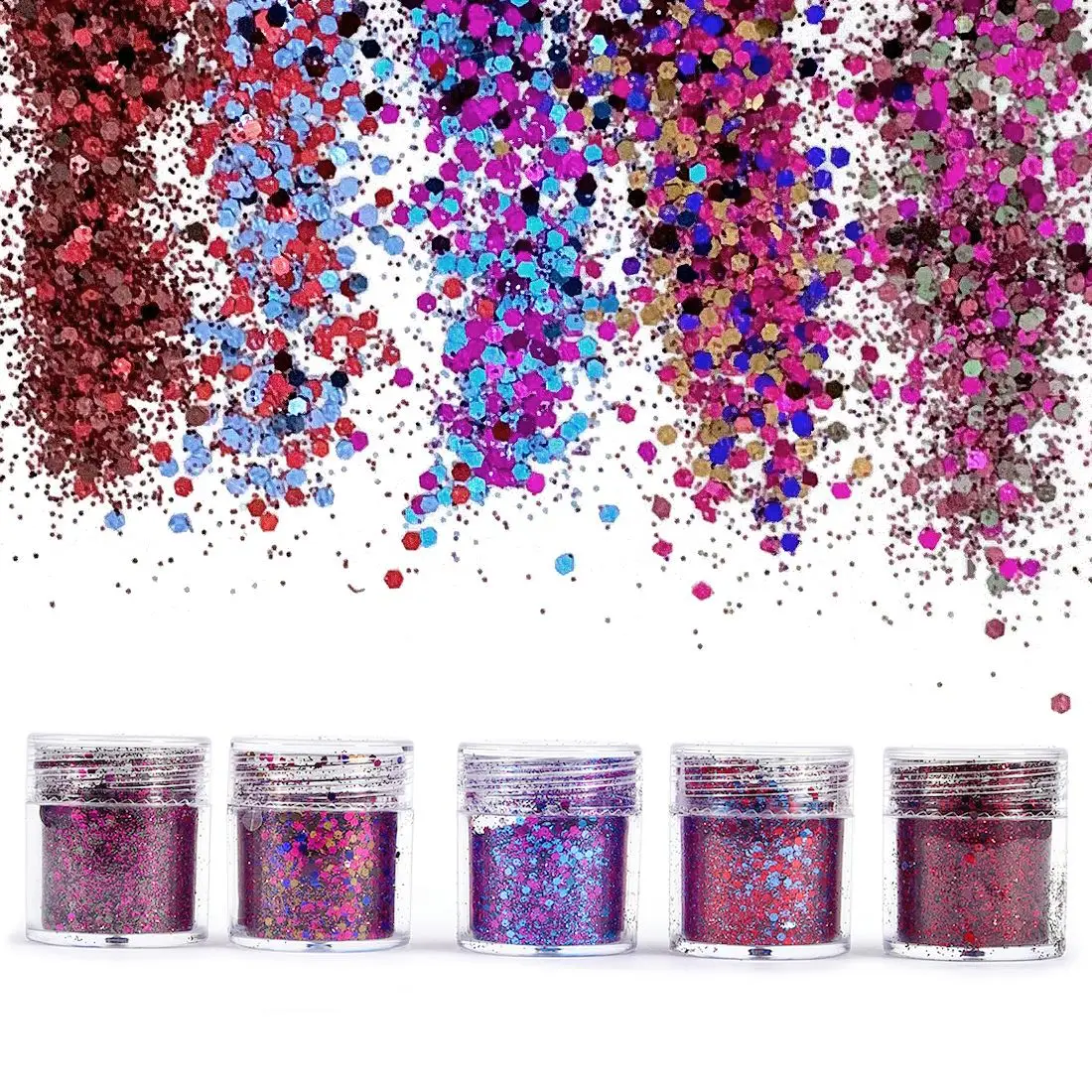 

4/5 bottles Dreamlike Glitter Powder for Resin DIY Jewelry Filling Nail Art Decoration Bling Sequins Craft Accessories Christmas