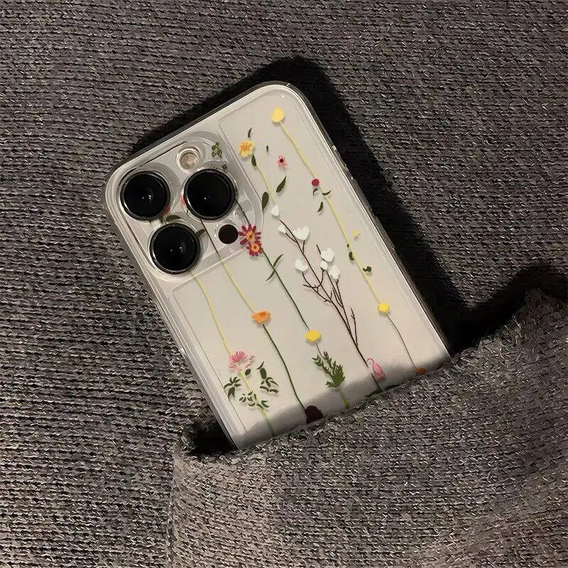 INS Korean Leaves Flower Case dla Motorola Moto G22 G30 G52 G32 G53 G73 G72 G71 G60S G9 Play Plus EDGE 40 PRO Clear Soft Cover