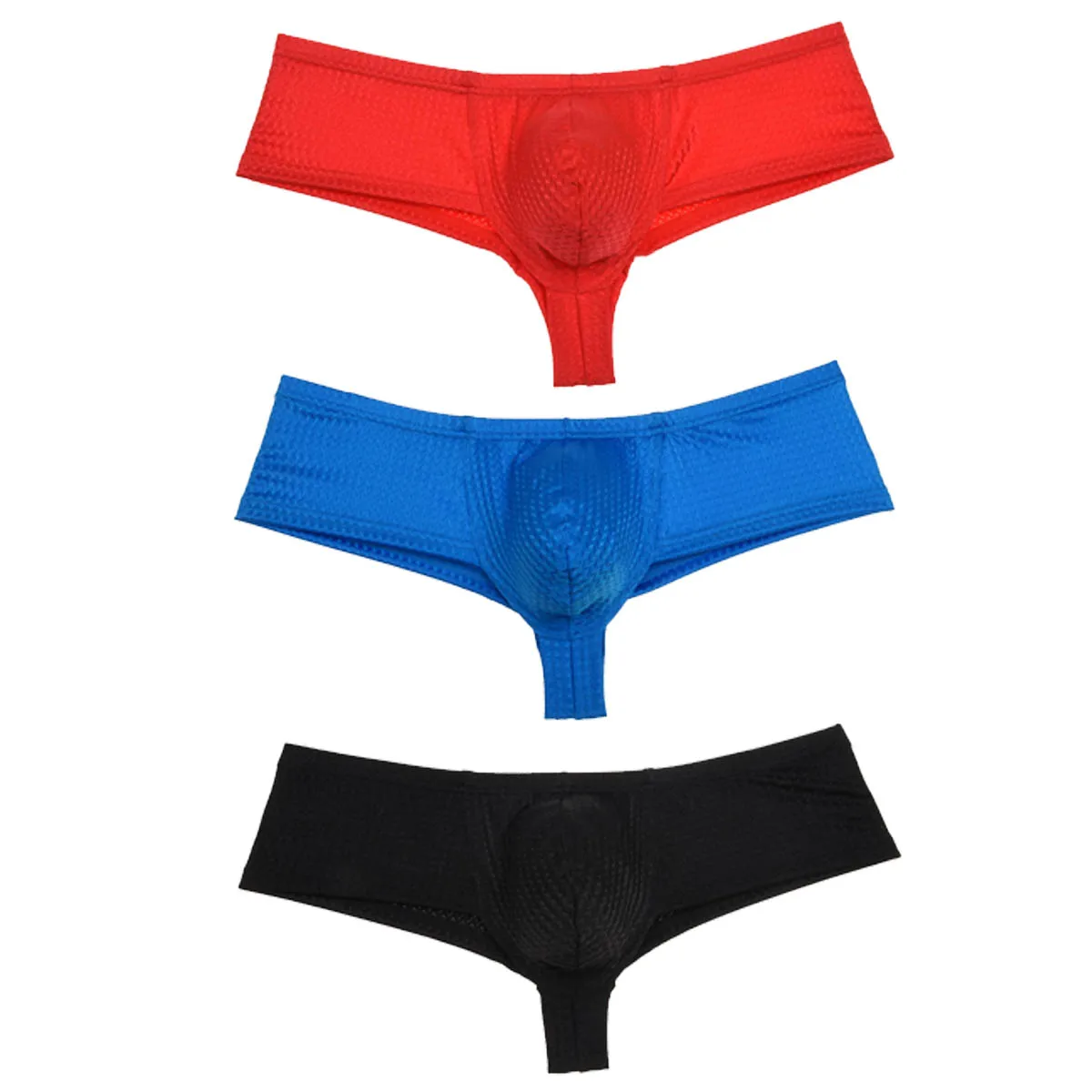 Men's Ultrathin Boxer Trunks Soft Half hip Briefs Stretchy Bikini Shorts Underwear Bulge Pouch Thong Beach Sunbathing Underpants