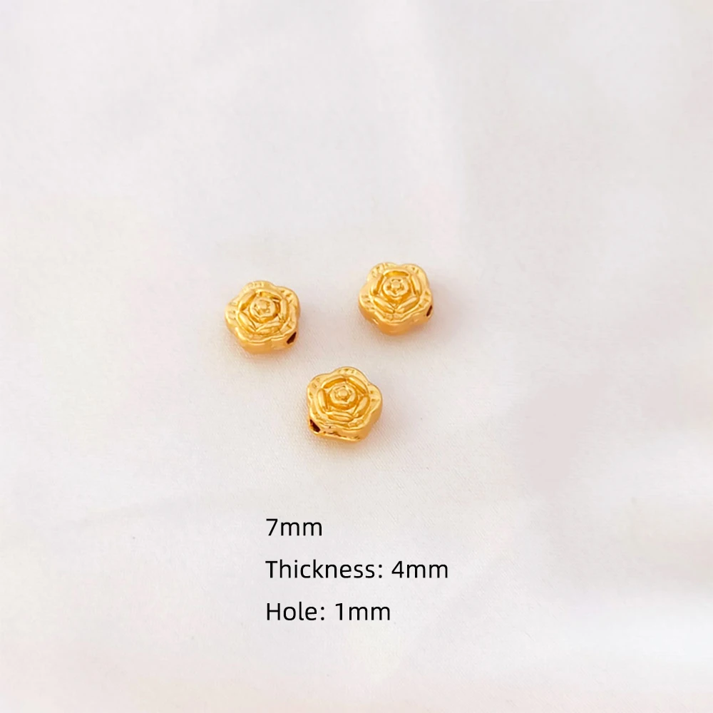 20 Pieces Matte Gold Double-sided Flower Straight Hole Spacer Beads DIY Jewelry Making Necklace Bracelet Accessory Materials