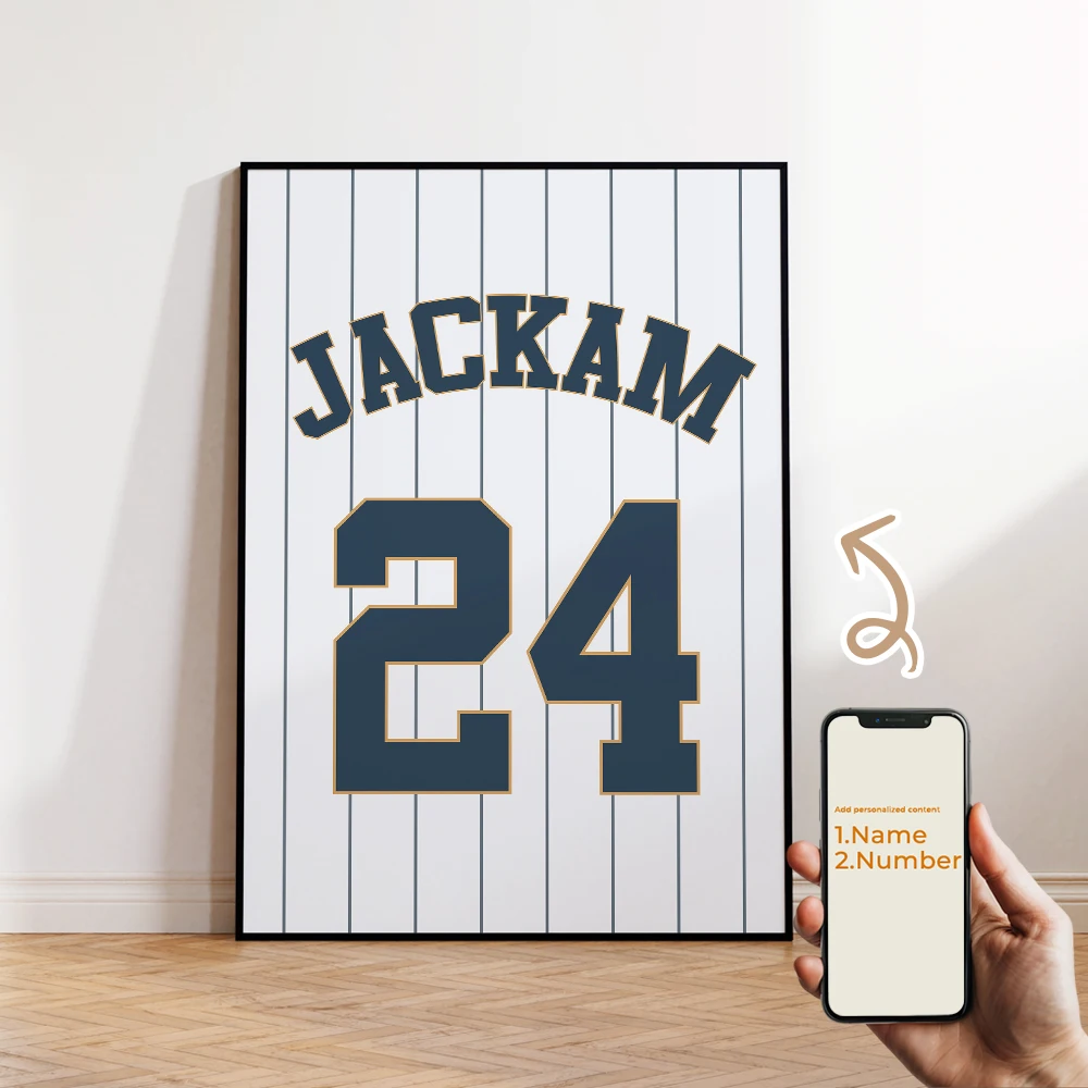 

Personalized Sports Enthusiasts Name Custom Wall Art Printmaking Canvas Painting Poster Picture Living Room Home Decoration