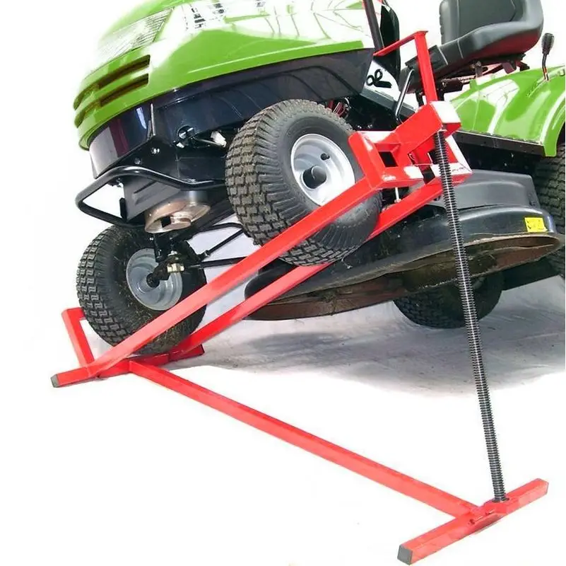 Classic Red Rust-Resistant Garden Supplies Easy Install Telescoping Jack for S Riding Safe Lift for Lawn Mower