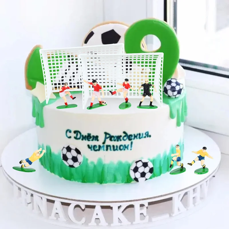 1Set Football Game Cake Decorations Soccer DIY Sports Players Doll Kids Favor Gift Birthday Party Cakes Topper Decoration Supply