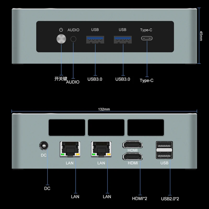 كمبيوتر صغير AMD Ryzen 9 5900HX R7 6800H 6900HX ES 5800U R5 7530U 2 * DDR4 NVMe 2xLAN كمبيوتر مكتبي مكتبي WiFi6E Bluetooth5.2 #6