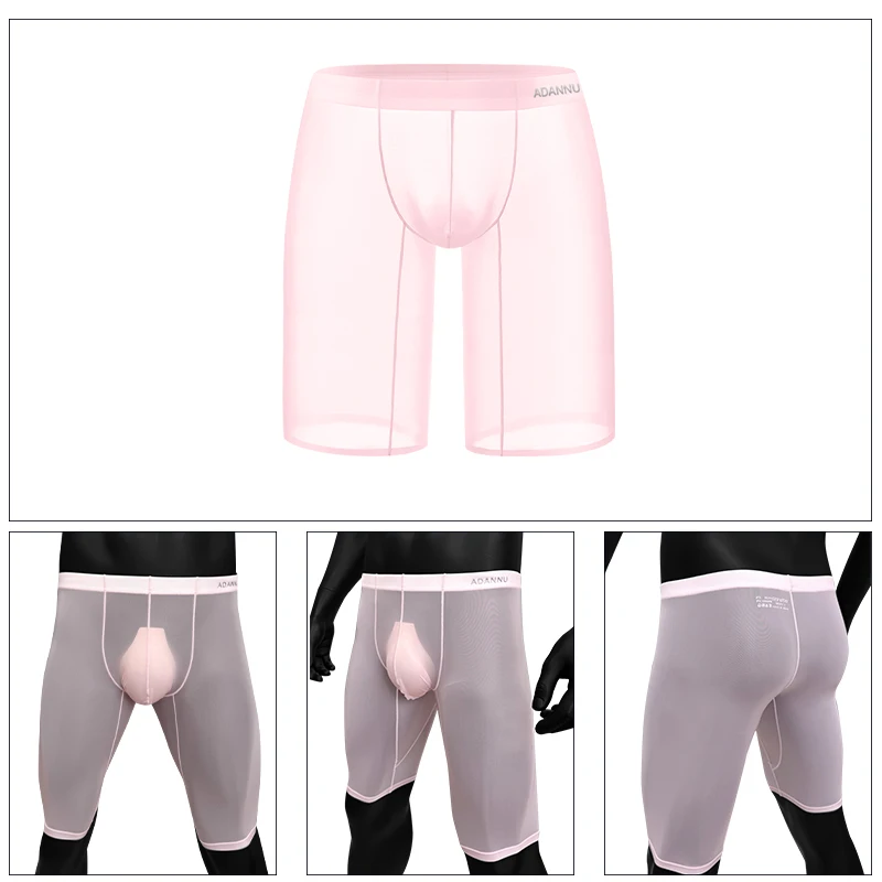 Men's Transparent Panties Summer Lingeries Sexy Hot Mesh Sexy Adult Man Sports Shorts Men Ice Silk Underwear Man Boxers Tоy Mens