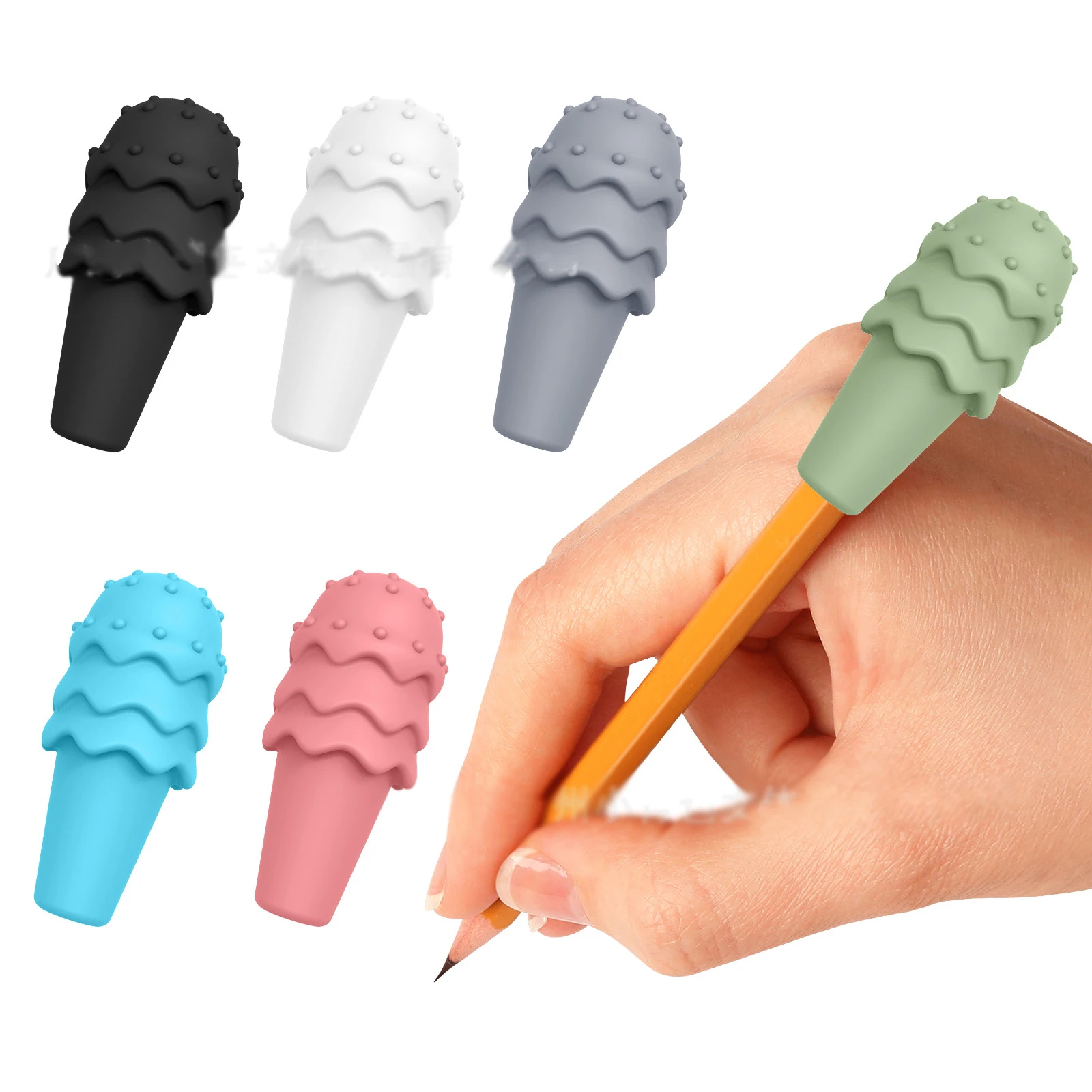 

Portability Pen Clip Creative Silicone Pen Clip Sleeve Fashion Pen Holder Badge Scroll Clip Adapts To Various Shapes Of Pencil