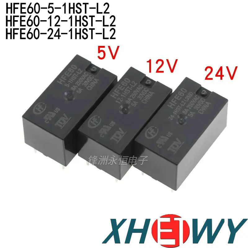

Relay HFE60-5-12-24-1HST-L2 6-pin 8A HFE60-5-1HST-L2 HFE60-12-1HST-L2 HFE60-24-1HST-L2 HFE60 5-1HST-L2 12-1HST-L2 24-1HST-L2