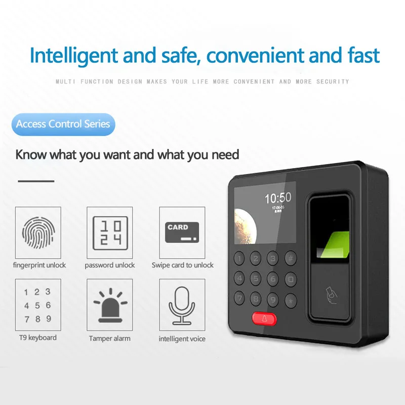 employee attendance 2.4\'TFT Biometric Fingerprint Access Digital  RFID Reader Password fingerprint sensor