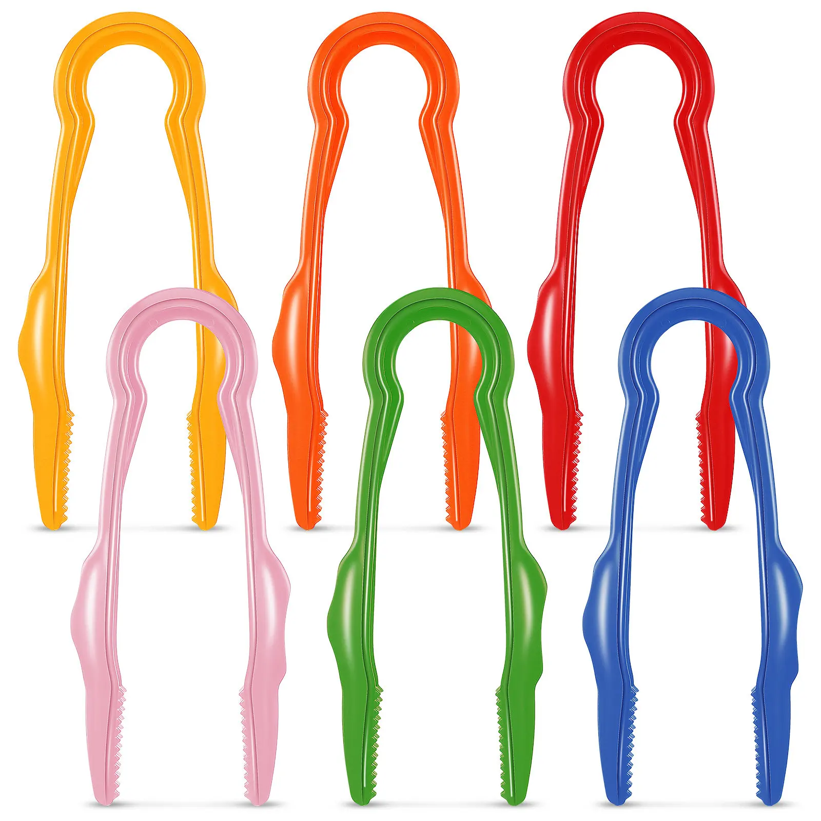 6Pcs Kids Grip Tweezers Plastic Fine Motor Skills Tools Preschool Learning Activities Outdoor Exploration Tweezers Plastic