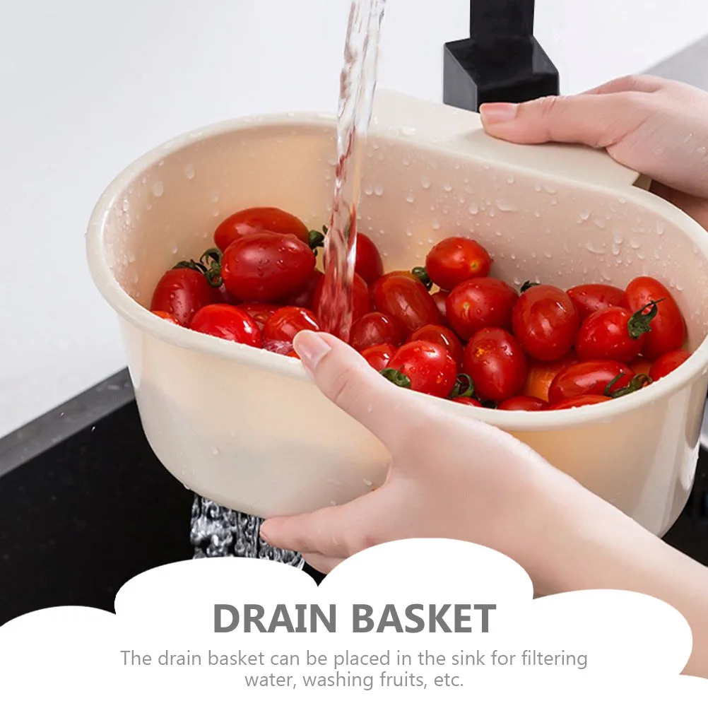 

2Pcs Kitchen Fruit Drain Basket Heavy Duty Sink Filter Rack for Vegetable Washing Tool Storage Countertop Organization Household