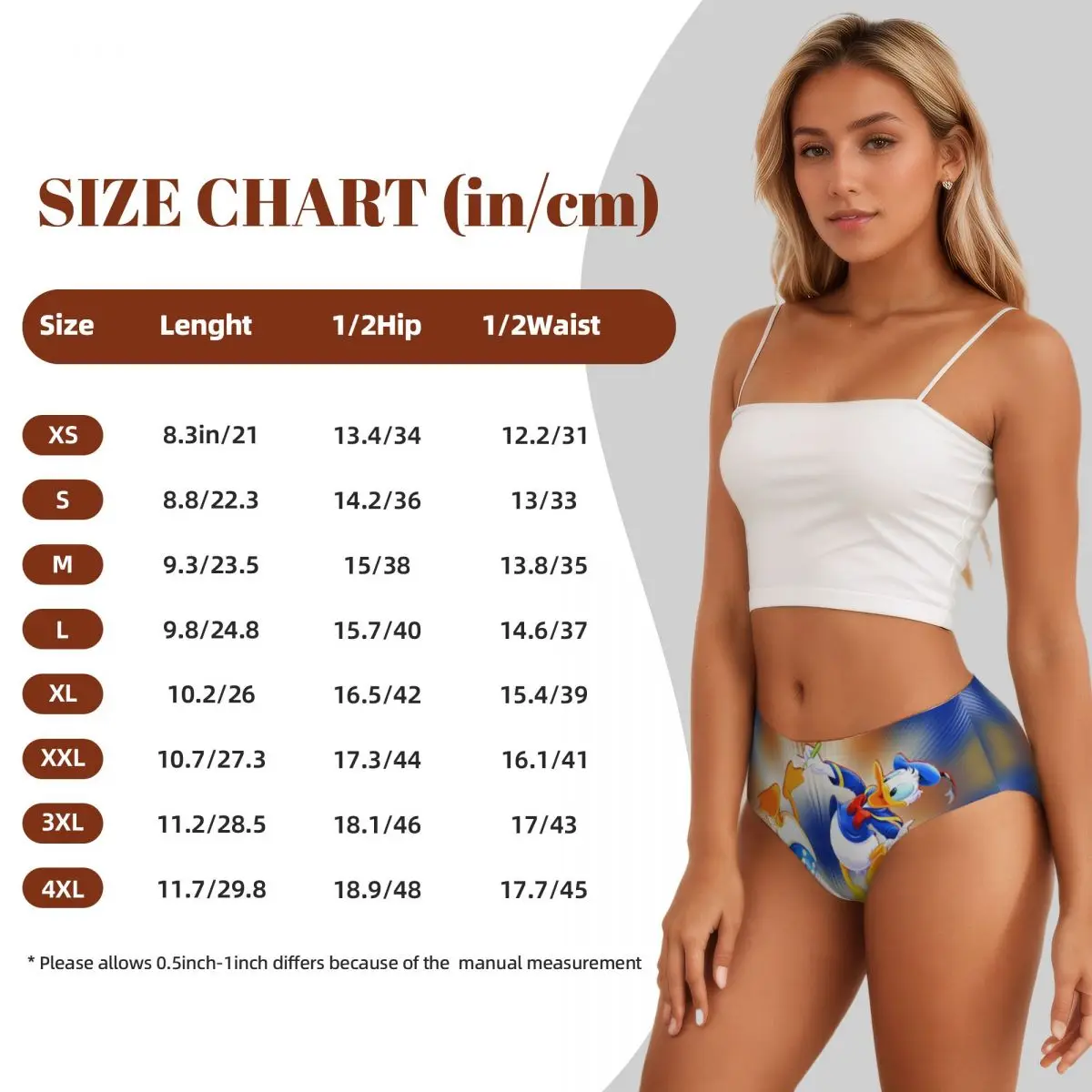 مخصص دونالد داك الرسوم المتحركة هزلية موجز سراويل النساء الملابس الداخلية الكلاسيكية تنفس