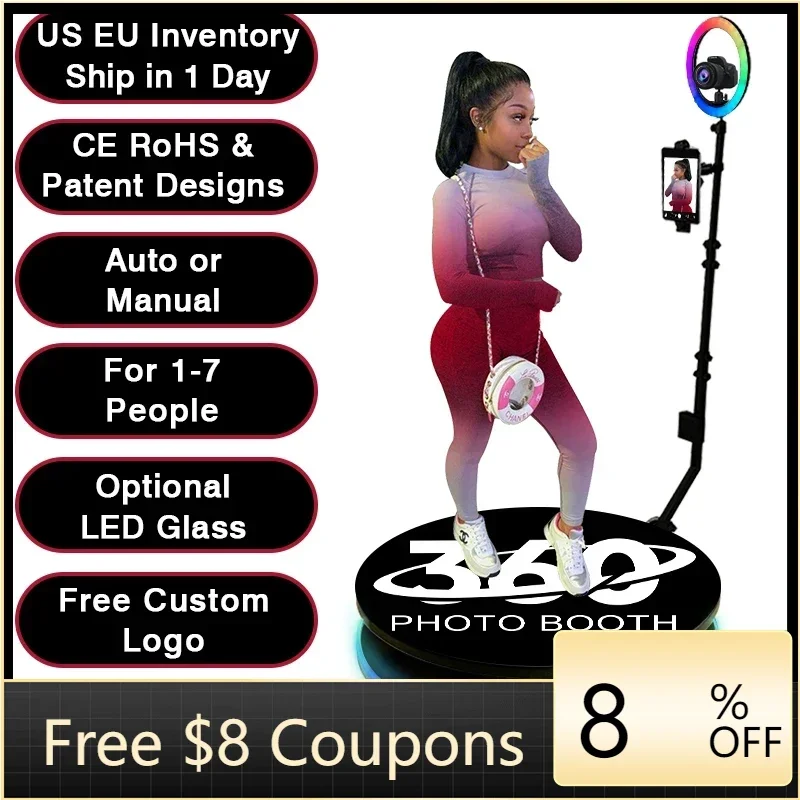

customized products 2024 Adjustable Photobooth Party 360 Photo Booth 80cm 360 Photo Booth Metal Mat
