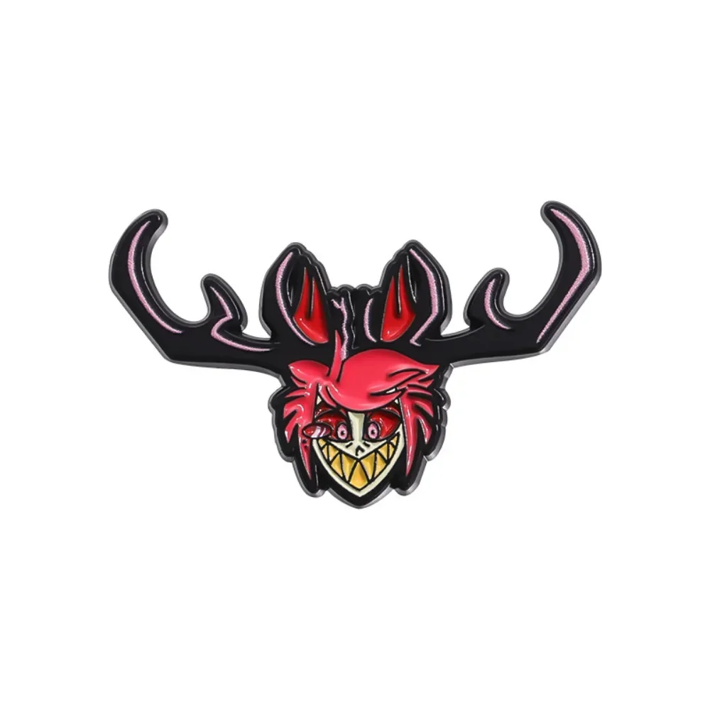 أنيمي تشارلي راديو شيطان الفنادق بروش المينا الاستور السير Pentious سعيد نزل شارة دبوس تأثيري المشجعين هدية الرجال النساء حقيبة مجوهرات #3