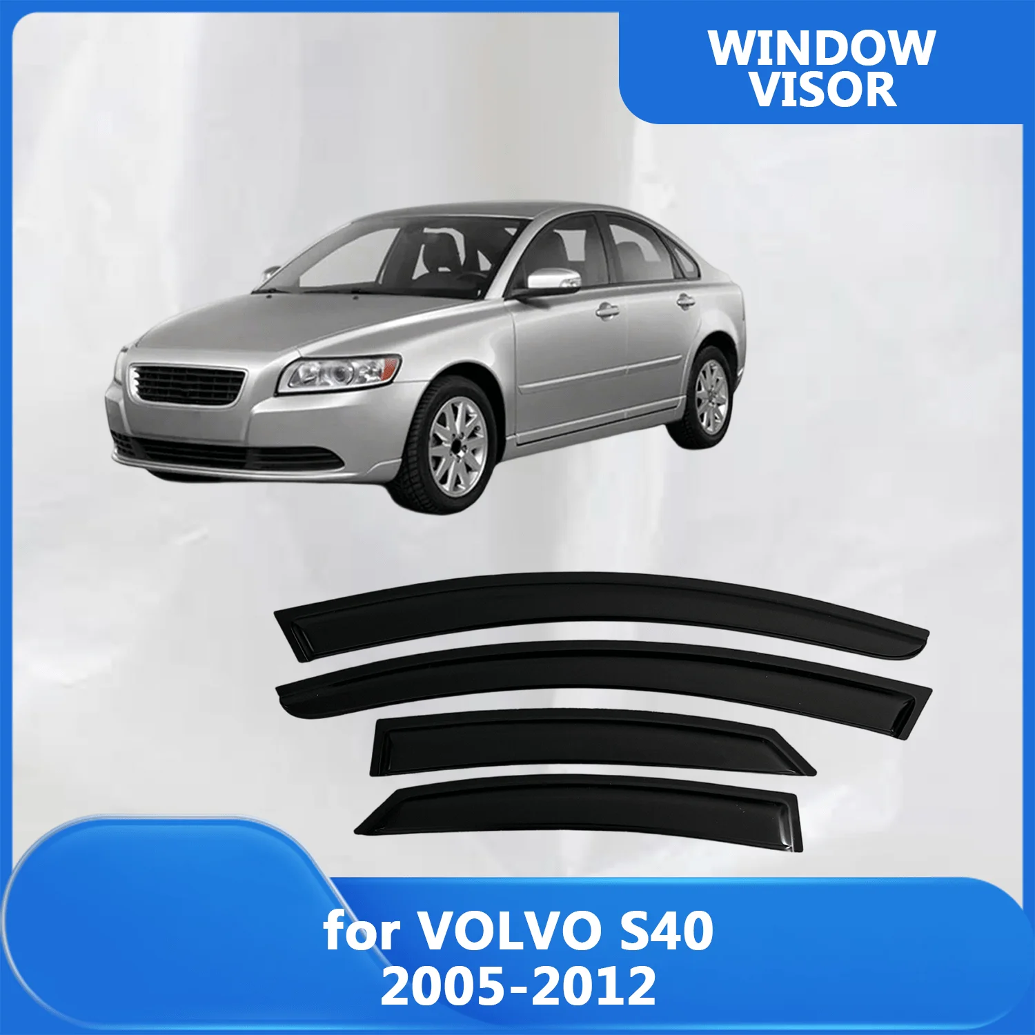 

Window Visor for VOLVO S40 2005 2006 2007 2008 2009 2010 2011 2012 Wind Deflectors Rain Guards Door Visor Vent