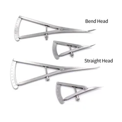 1pc Dentistry Gauge Caliper Medical Surgical Bend Straight Head Stainless Steel Dental Ruler Scale Tool for Measure Lab Instrume