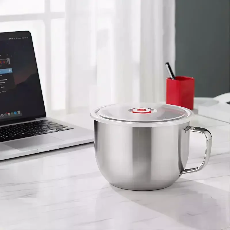 Safe Meals For Kids! Stainless Steel Children's Anti-Scald Bowl, Single Ear Noodle Soup Cup & Elementary School Dining Bowl