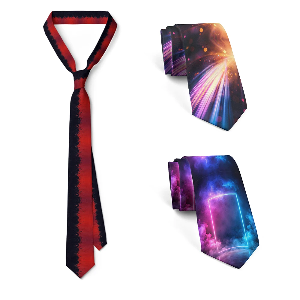 

Wonderful light source printed tie fashion casual 8cm novelty tie men's unique accessories wedding party business gifts