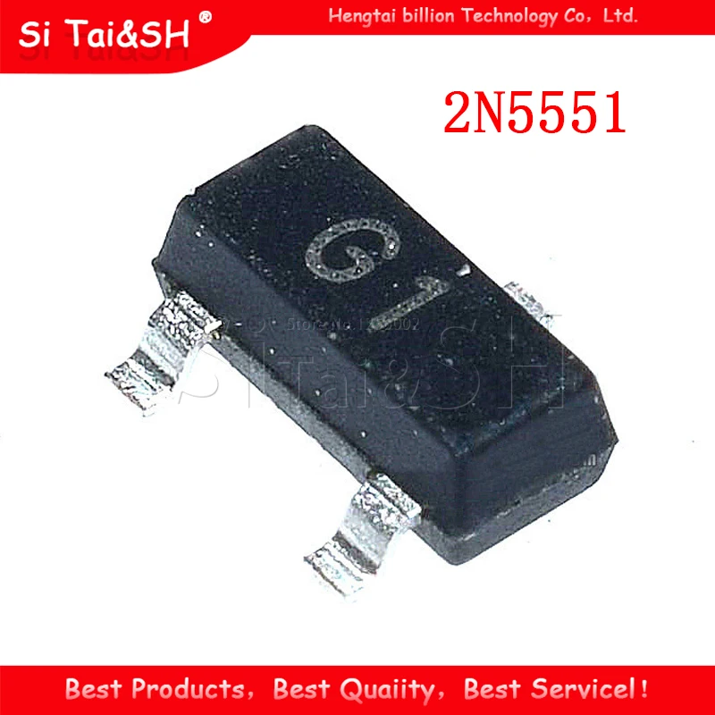 100PCS 2N5551 SOT23 MMBT5551 G1 SOT23-3 SMD Bipolar Transistors - BJT PNP Transistor  new and original