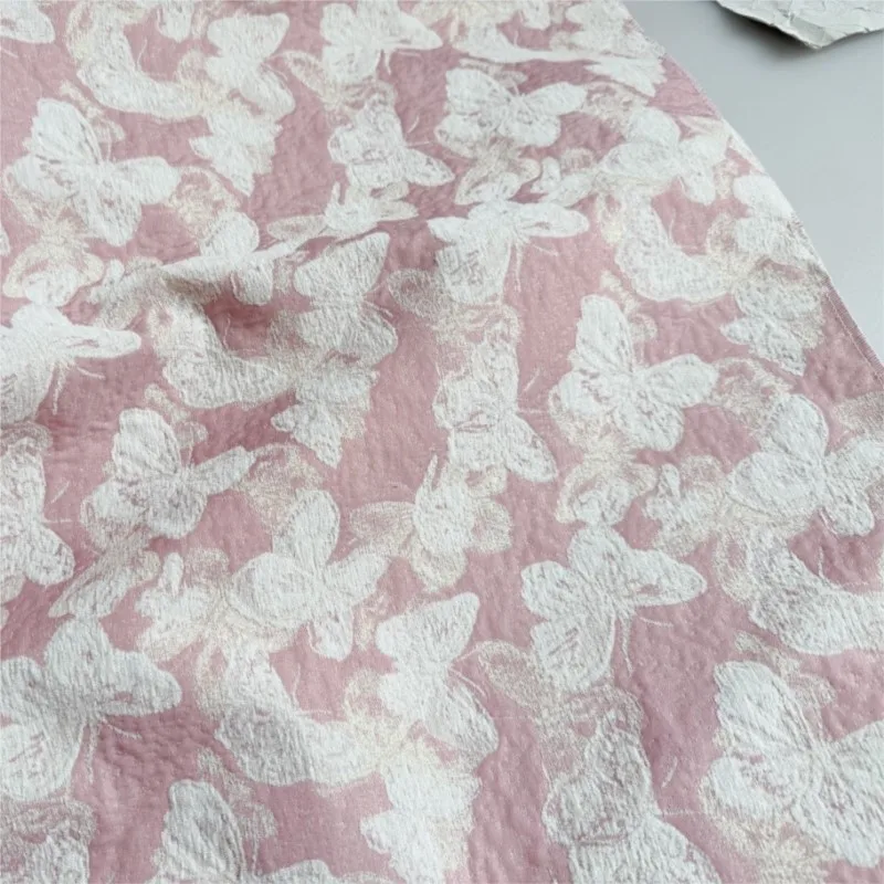Soft colored gold micro-flash jacquard fabric with silk interlacing thread women's clothing