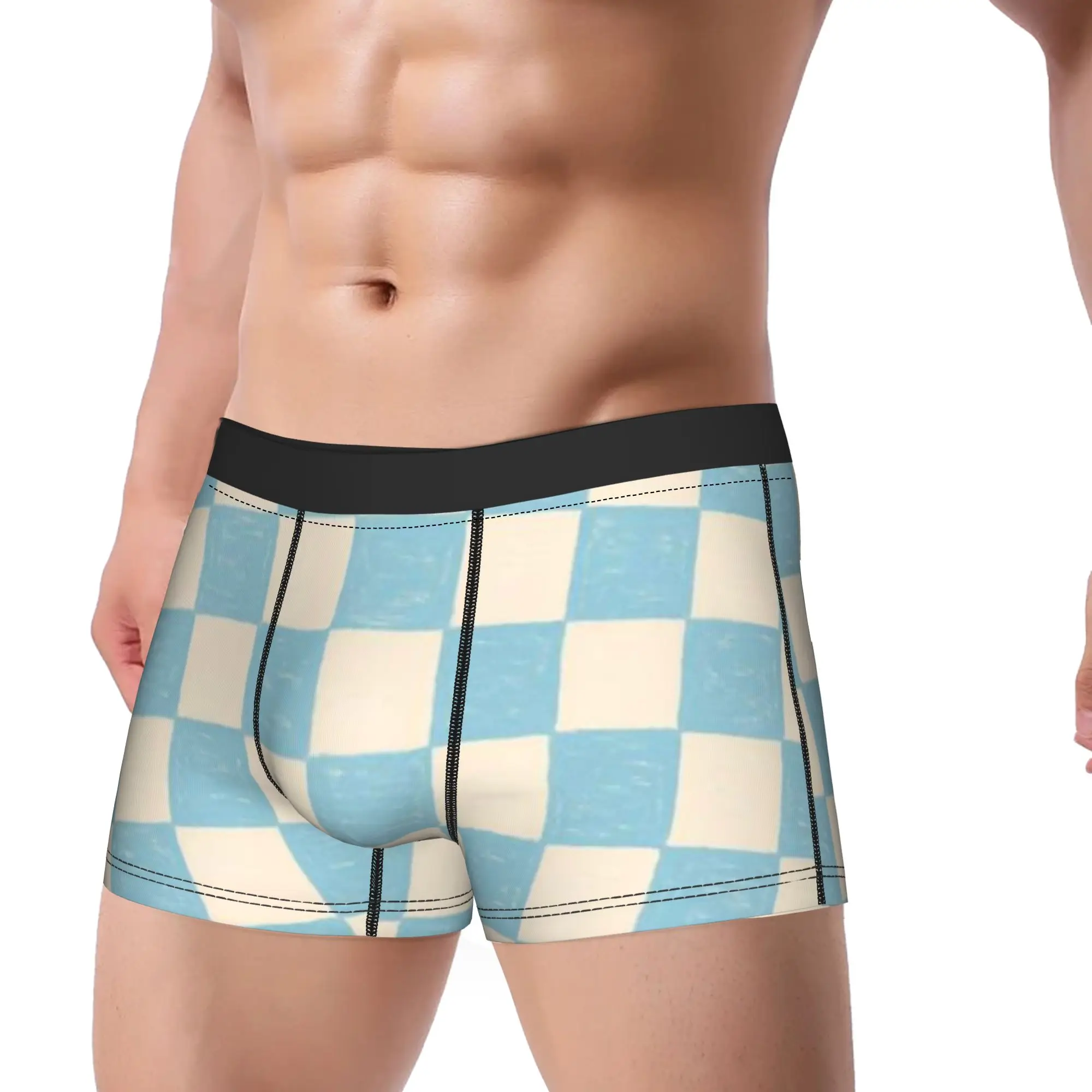 Check Pattern (6) Checkerboard Underpants Homme Panties Man Underwear Ventilate Shorts Boxer Briefs