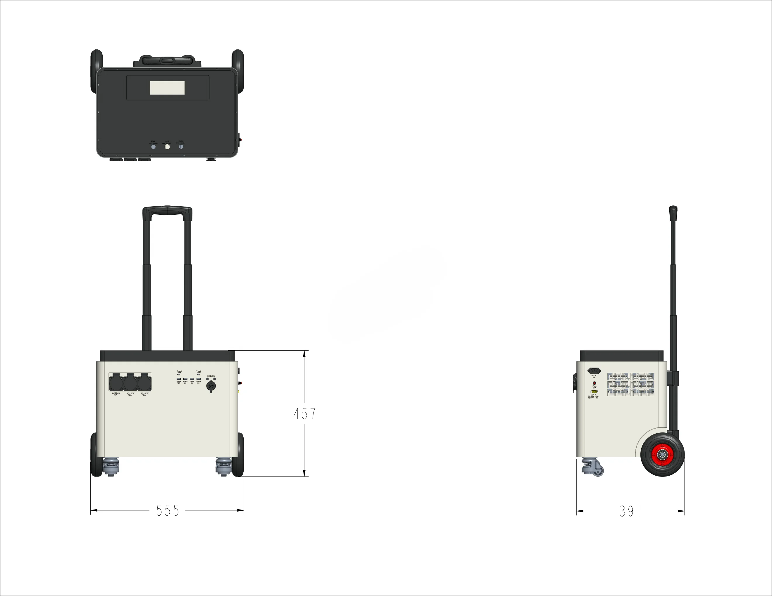 Lezet 6000-Watt Movable Power Station LiFePO4 Battery Solar Powered Quiet Lightweight Luggage Outdoor Portable Power