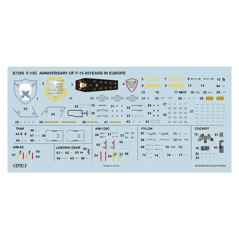 Great Wall model hobby toys diy assembly aircraft kit S7205 Anniversary of F-15 45 Years in Europe 1/72