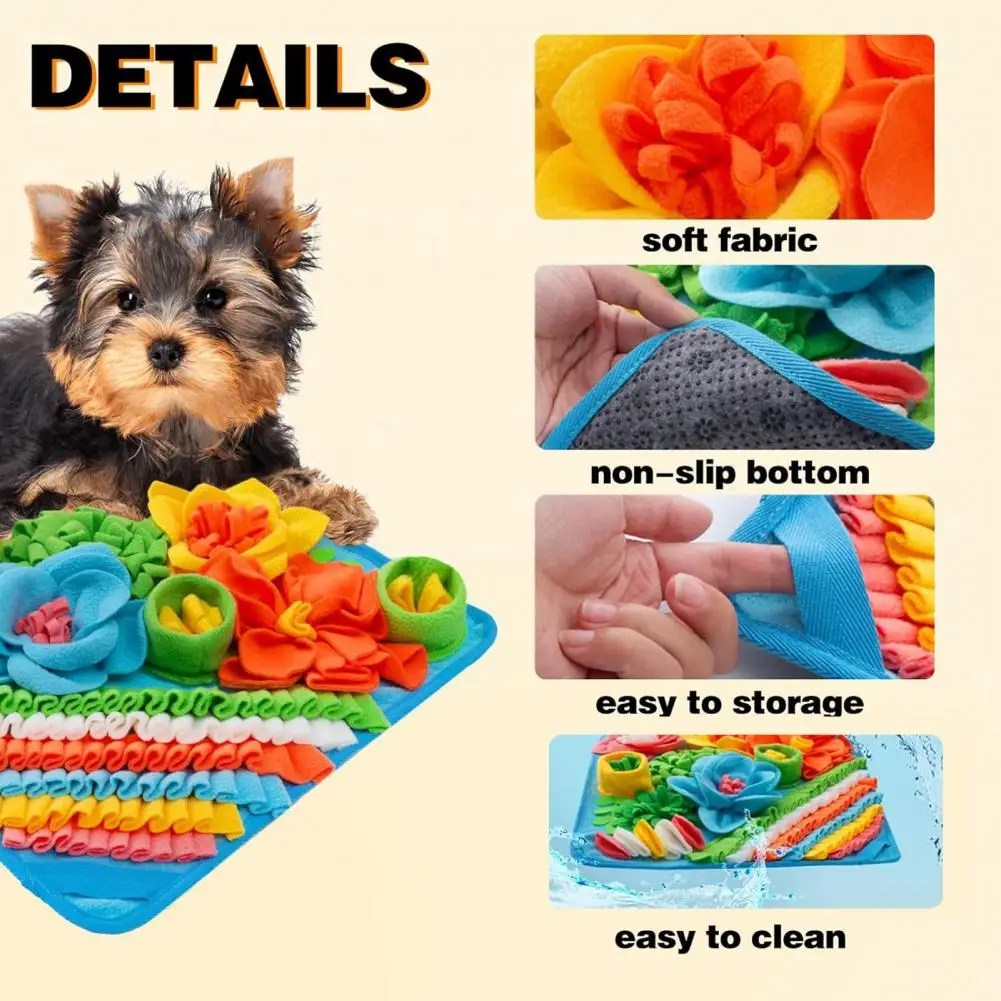 Calorie Burning Dog Toy Dog Puzzle Toy Snuffle Mat Slow Feeder Treat Pad Licking Mat for Pet Enrichment Engagement Dog Sniffing