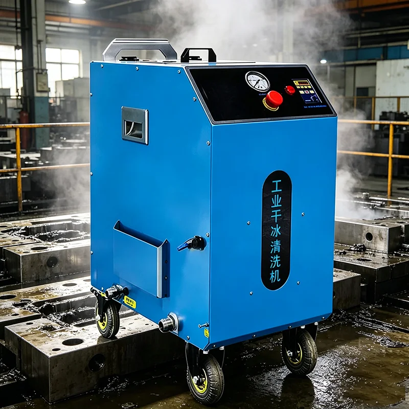 Industrial Dry Ice Blasting Machine Heavy Duty Dry Ice Blaster Plastic Mold Residue Degreasing Cleaning Equipment