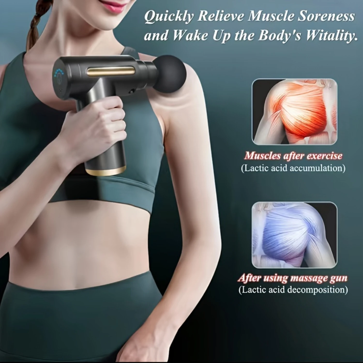 

1pc Massager Gun, Deep Tissue Percussion Muscle Massager, 6 Speed Portable Handheld Ultra-Quiet Brushless Motor, Relieves Muscl