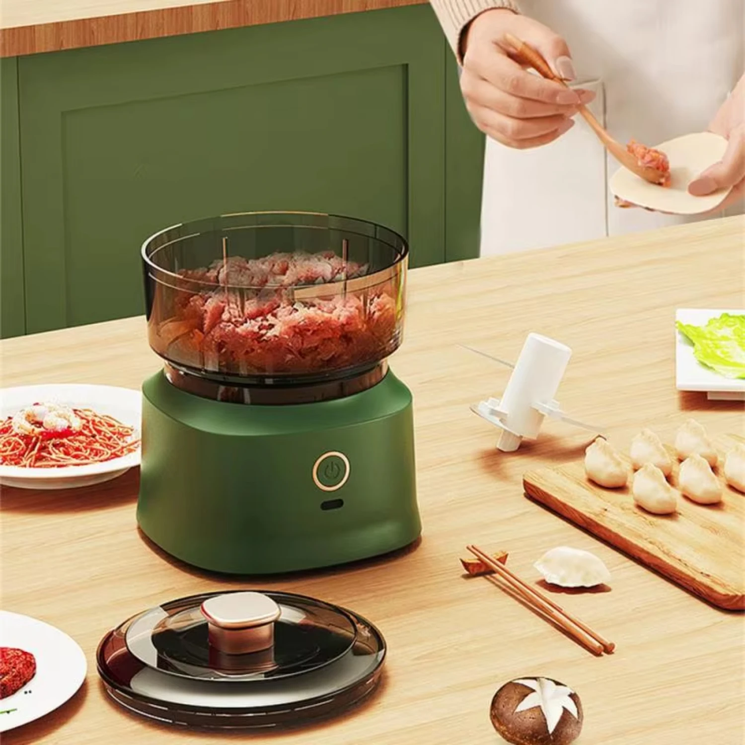 Kitchen  Garlic Masher Food Chopper 350ml Wireless Meat Mixer Baby Auxiliary Food Machine Meat Grinder Household