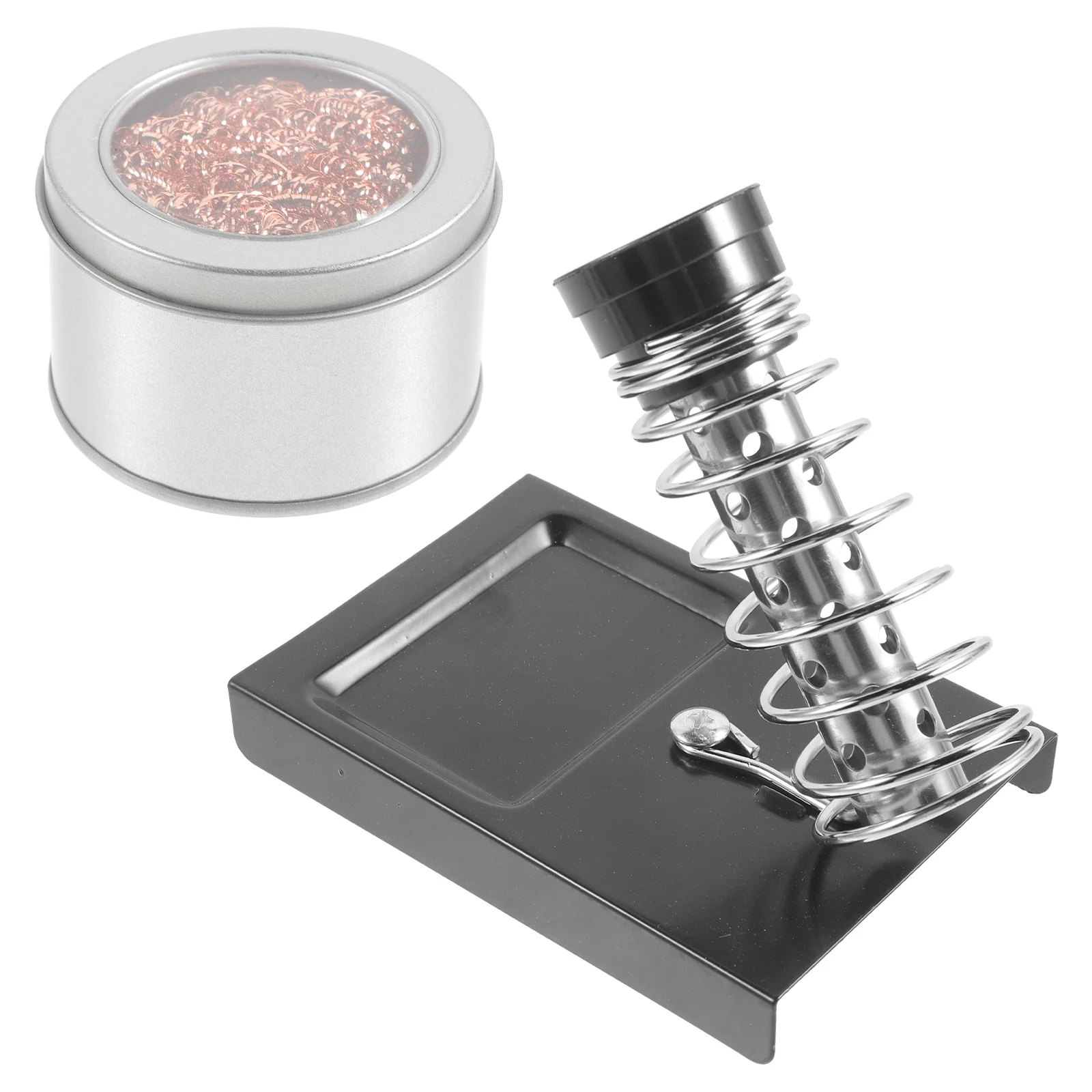 

1 Set Professional Soldering Iron Holder Stand Solder Tip Cleaner Kit Stable Lightweight Copper Wire Cleaner Coil Tip Cleaning