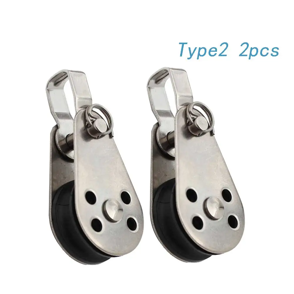 2pcs 5pcs 316 Stainless Steel Nylon Sheave Pulley Kayak Boat Sailing Blocks Rope Runner Parts
