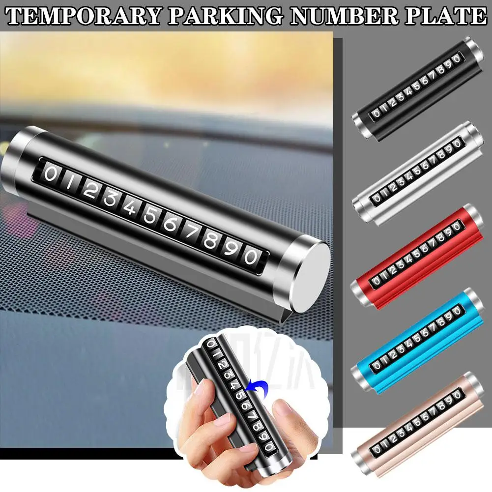 

Car Temporary Parking Card Adjustable Digital Mobile Phone Plate Accessories Interior Decoration Number Car U4Z0