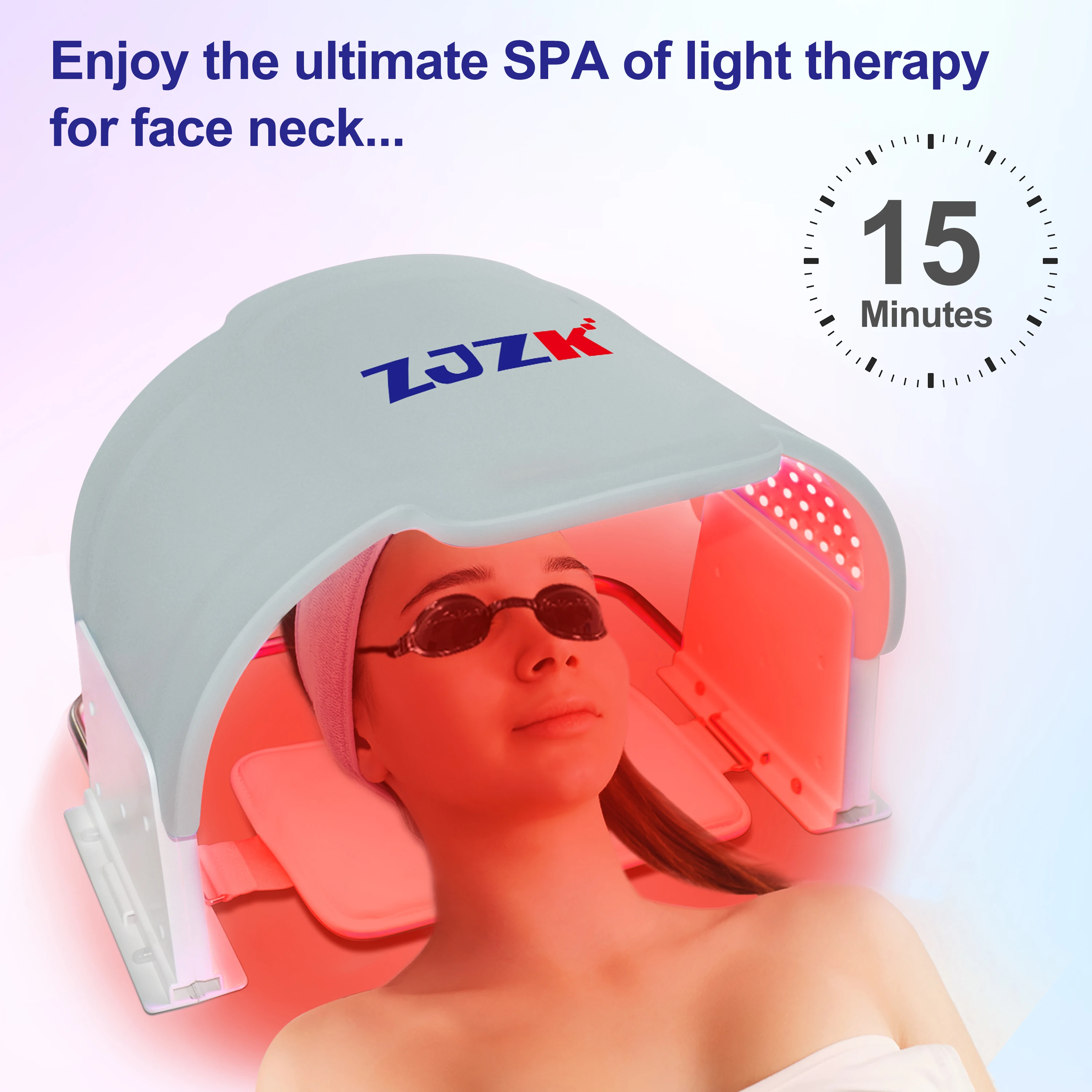 

ZJZK Silicone Light Therapy Face Mask Phototherapy Facial Led Beads 660nm 850nm 940nm Tools For Skincare Improve Skin Tone